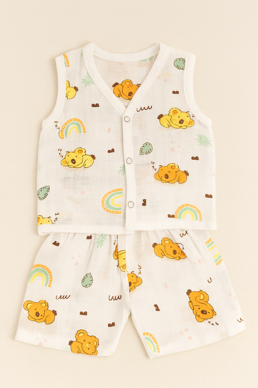 Koala Cuddles Muslin Cord-Set – Soft Breathable Baby Summer Outfit