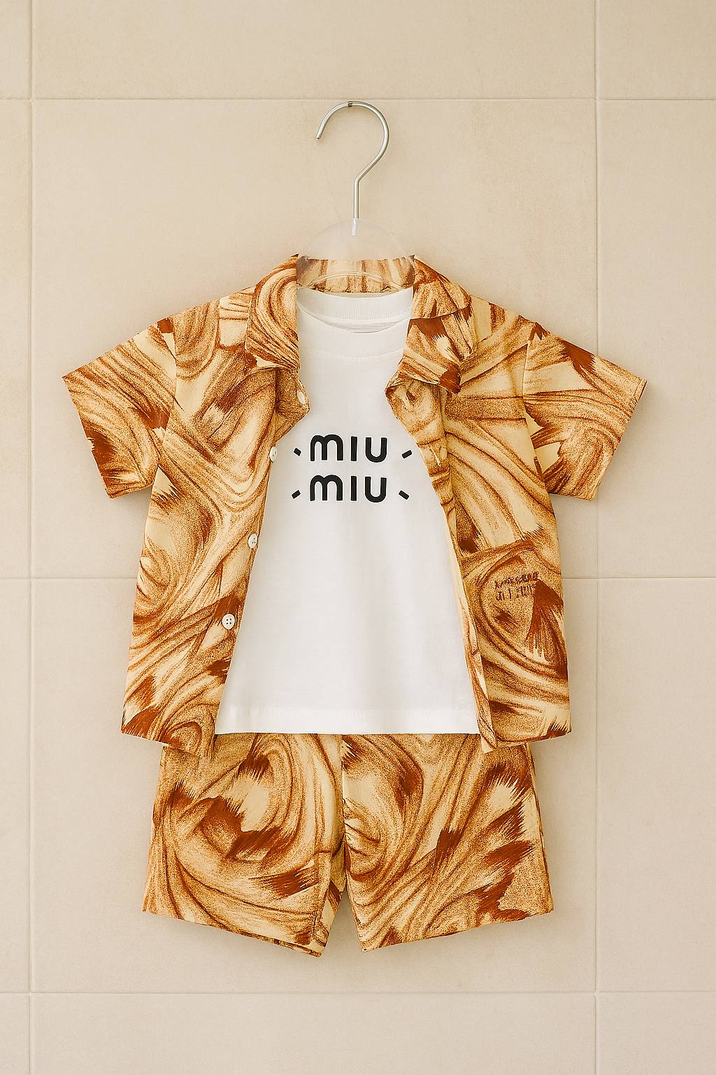 UrbanSwirl 3-Piece Co-ord Set for Boys (Shirt + Tee + Shorts)