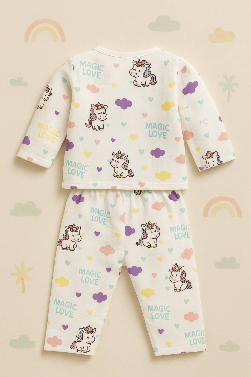 Magic Love Muslin Night Suit – Unicorn Print Babywear