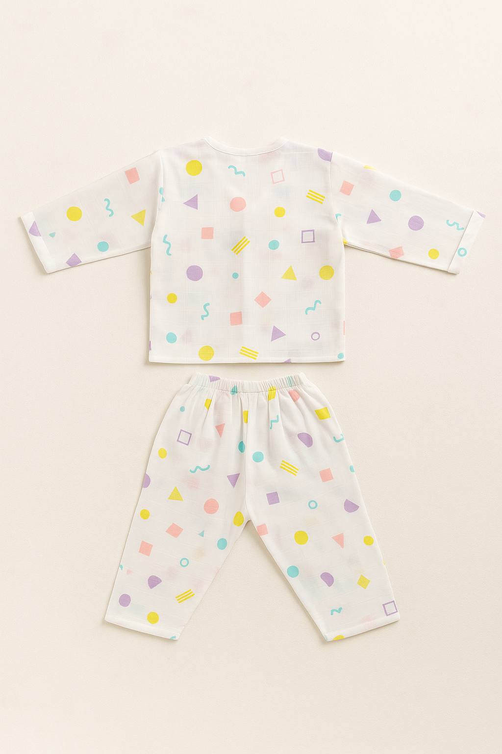 Geo Vibe Muslin Night Suit – Soft Cotton Babywear