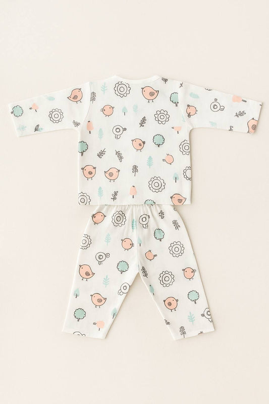 Birdie Bliss Muslin Night Suit – Soft Cotton Babywear