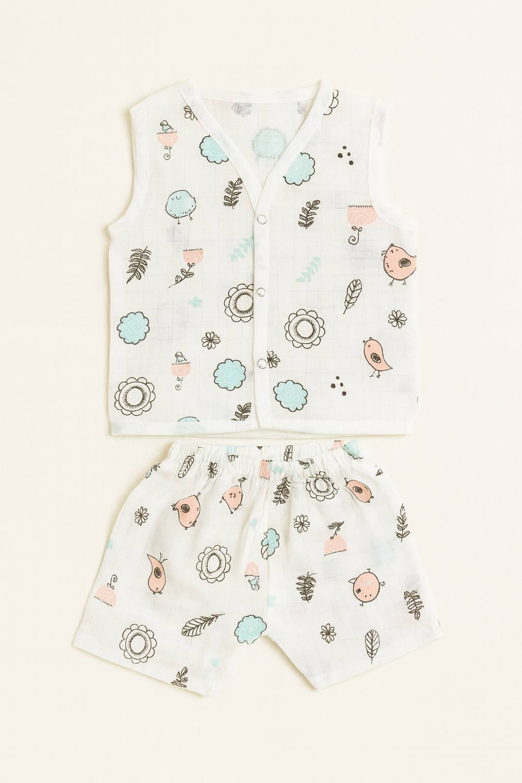 Birdie Bliss Baby Muslin Cord Set – Soft & Breathable Summer Outfit