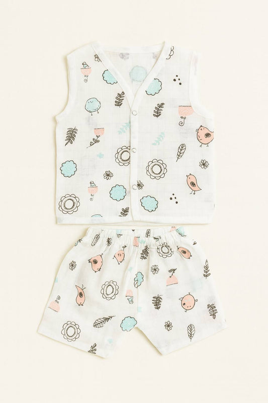 Birdie Bliss Baby Muslin Cord Set – Soft & Breathable Summer Outfit