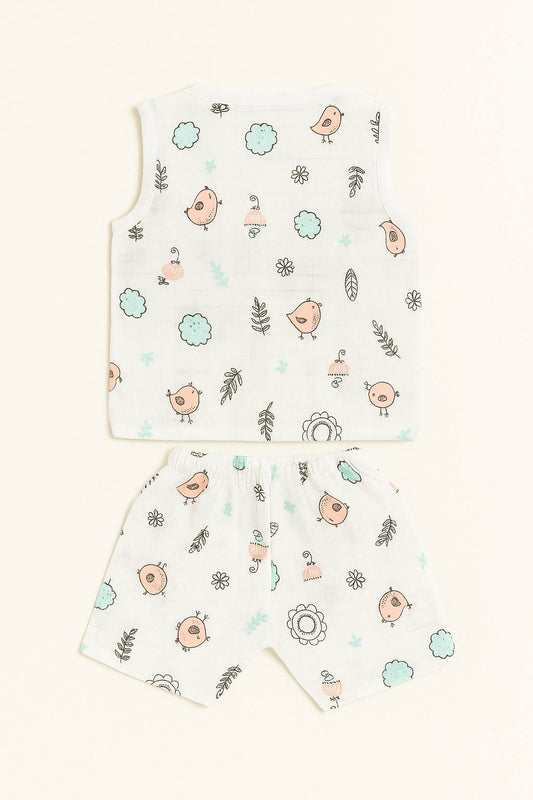 Birdie Bliss Baby Muslin Cord Set – Soft & Breathable Summer Outfit