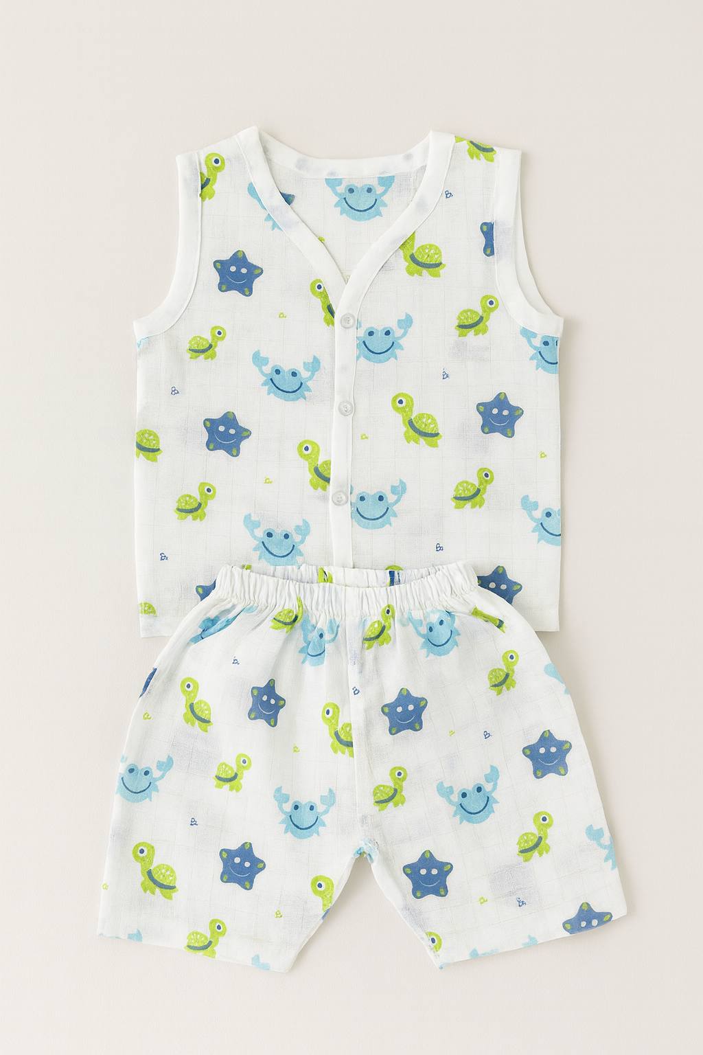 Sea Friends Baby Muslin Cord Set – Soft & Breathable Summer Outfit