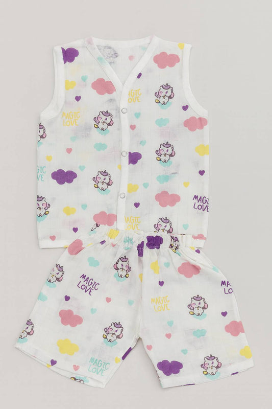 Magic Love Muslin Cord Set – Soft & Breathable Baby Outfit