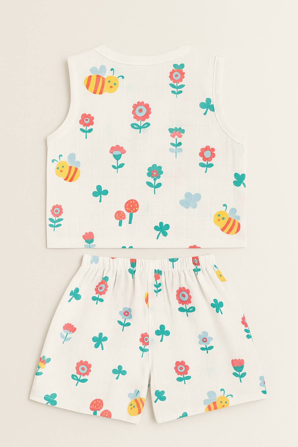 Buzzing Garden Muslin Cord Set – Soft & Breathable Baby Outfit