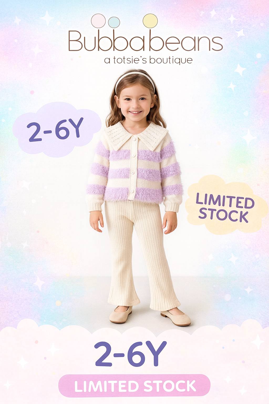 Lavender Fluff Snuggle Set for Kids (2–6Y) | Cozy Winter Co-ord