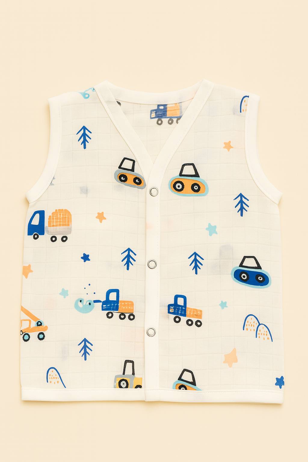 Tiny Trucks Muslin Jhabla