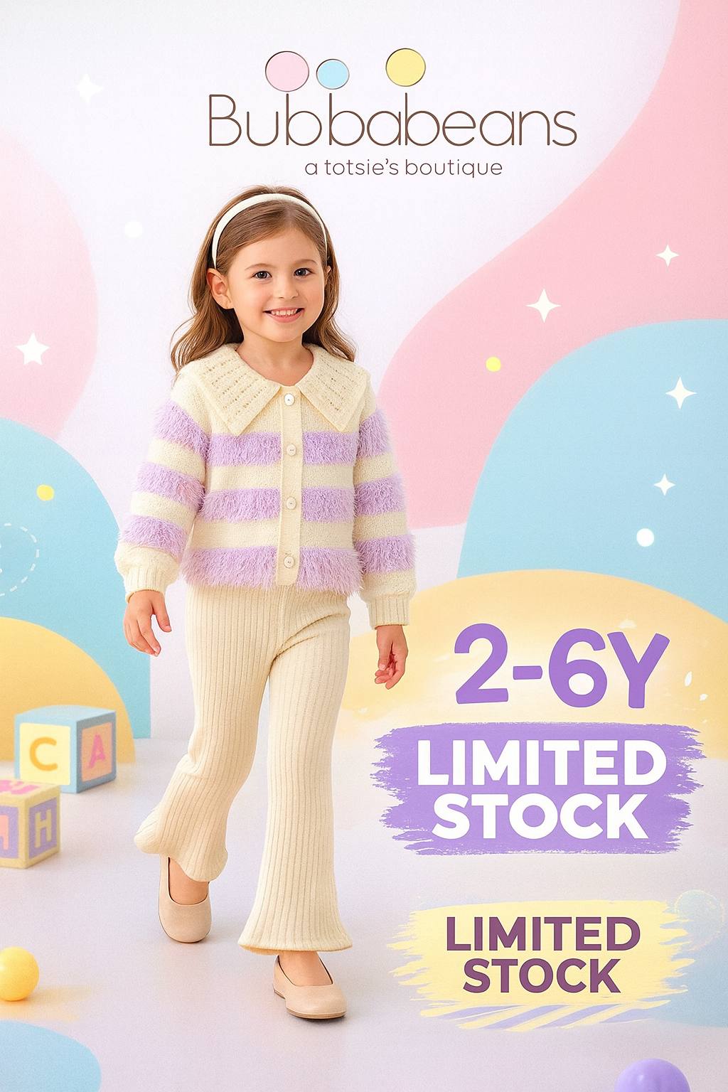 Lavender Fluff Snuggle Set for Kids (2–6Y) | Cozy Winter Co-ord