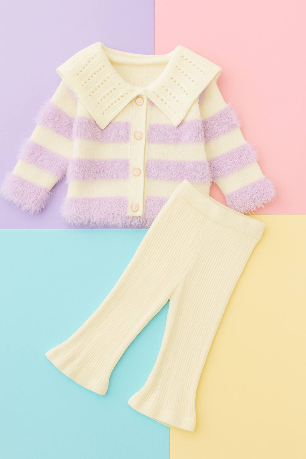 Lavender Fluff Snuggle Set for Kids (2–6Y) | Cozy Winter Co-ord